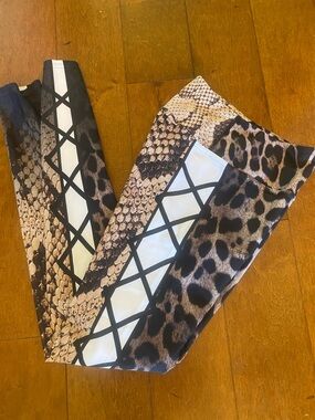 Animal Print Leggings Lattice  - Brown & Black for the love of rockstars